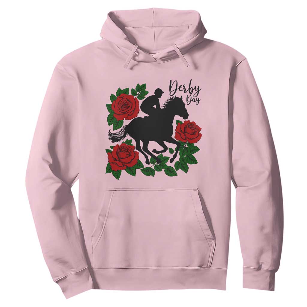 Vintage Jockey and Roses Horse Racing Graphic Hoodie Classic Derby Day Fan TS02 Light Pink Print Your Wear