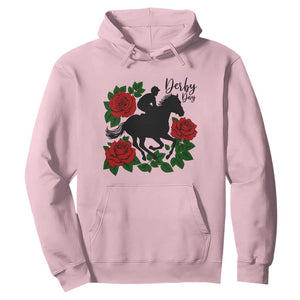 Vintage Jockey and Roses Horse Racing Graphic Hoodie Classic Derby Day Fan TS02 Light Pink Print Your Wear