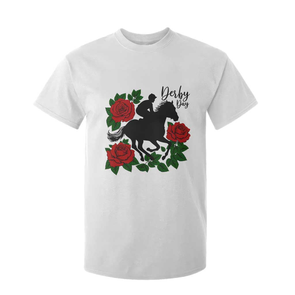 Vintage Jockey and Roses Horse Racing Graphic T Shirt For Kid Classic Derby Day Fan TS02 White Print Your Wear