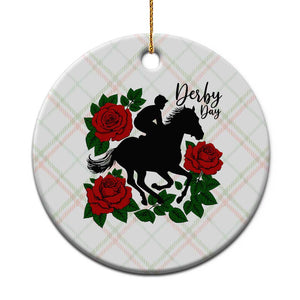 Vintage Jockey and Roses Horse Racing Graphic Ceramic Ornament Classic Derby Day Fan TS02 1pc Christmas Plaid Print Your Wear