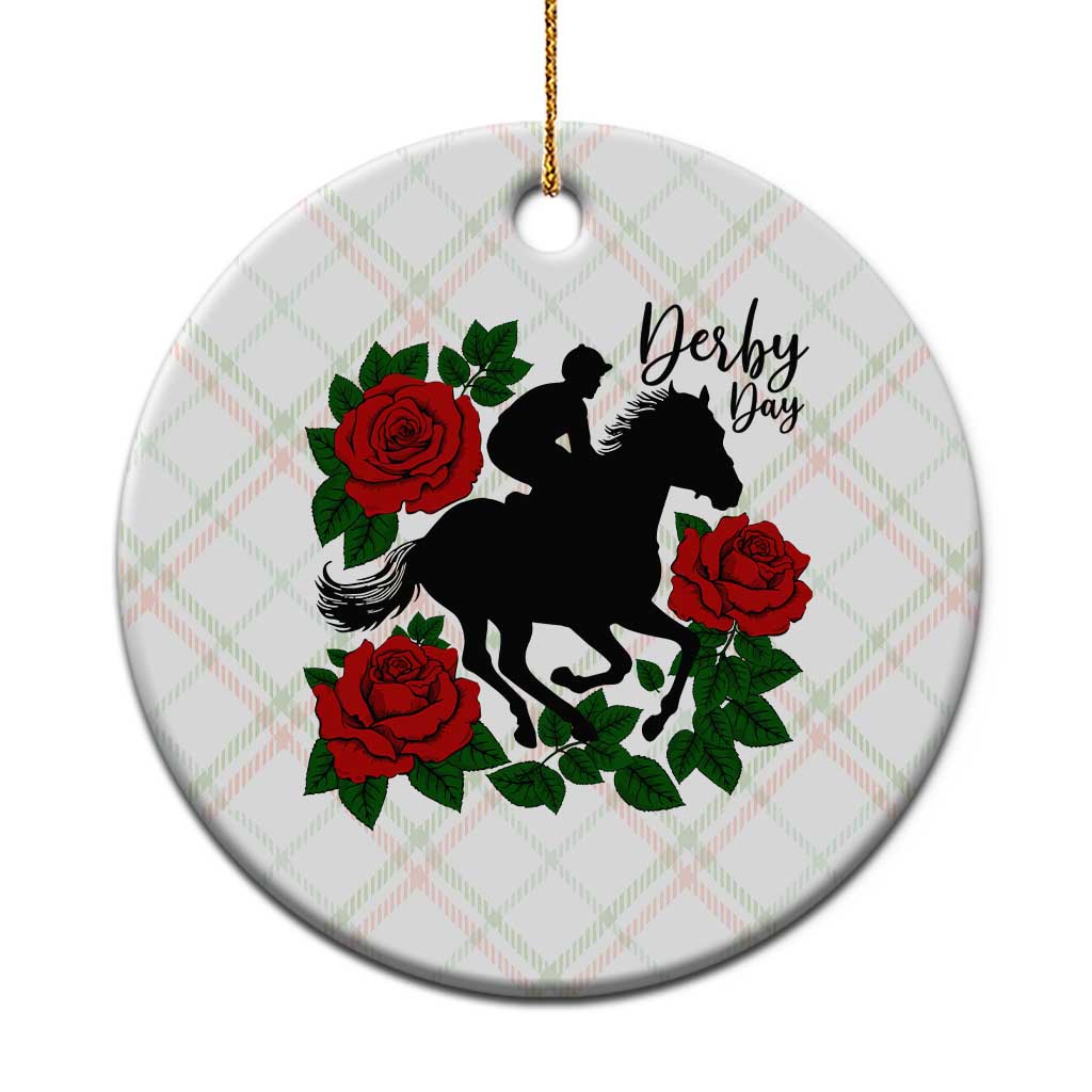 Vintage Jockey and Roses Horse Racing Graphic Ceramic Ornament Classic Derby Day Fan TS02 1pc Christmas Plaid Print Your Wear
