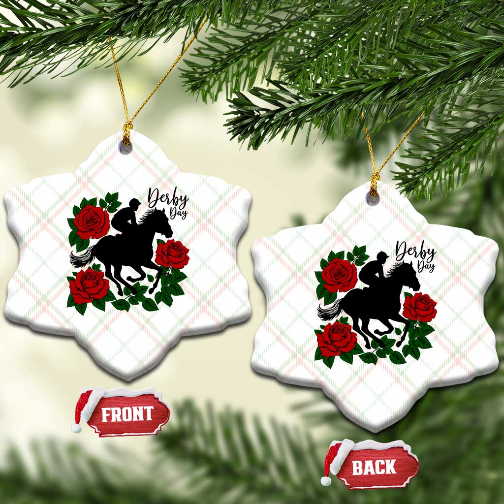 Vintage Jockey and Roses Horse Racing Graphic Ceramic Ornament Classic Derby Day Fan TS02 Print Your Wear