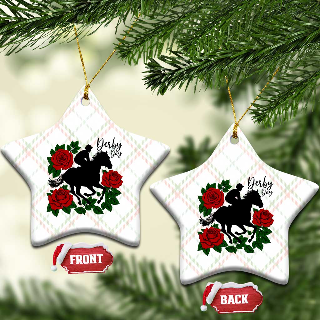 Vintage Jockey and Roses Horse Racing Graphic Ceramic Ornament Classic Derby Day Fan TS02 Print Your Wear