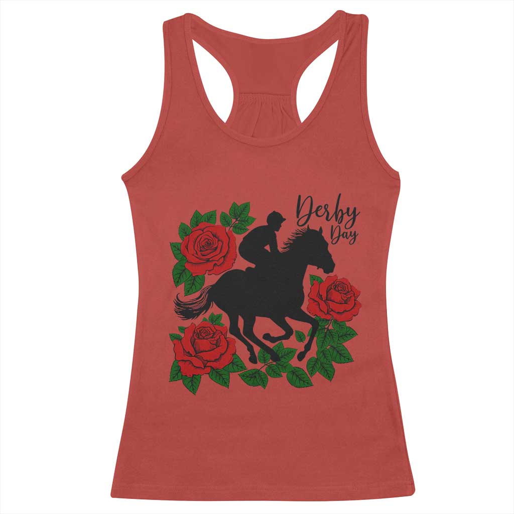 Vintage Jockey and Roses Horse Racing Graphic Racerback Tank Top Classic Derby Day Fan TS02 Red Print Your Wear