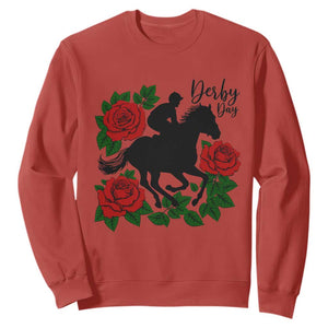 Vintage Jockey and Roses Horse Racing Graphic Sweatshirt Classic Derby Day Fan TS02 Red Print Your Wear