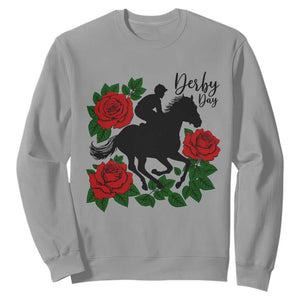 Vintage Jockey and Roses Horse Racing Graphic Sweatshirt Classic Derby Day Fan TS02 Sport Gray Print Your Wear