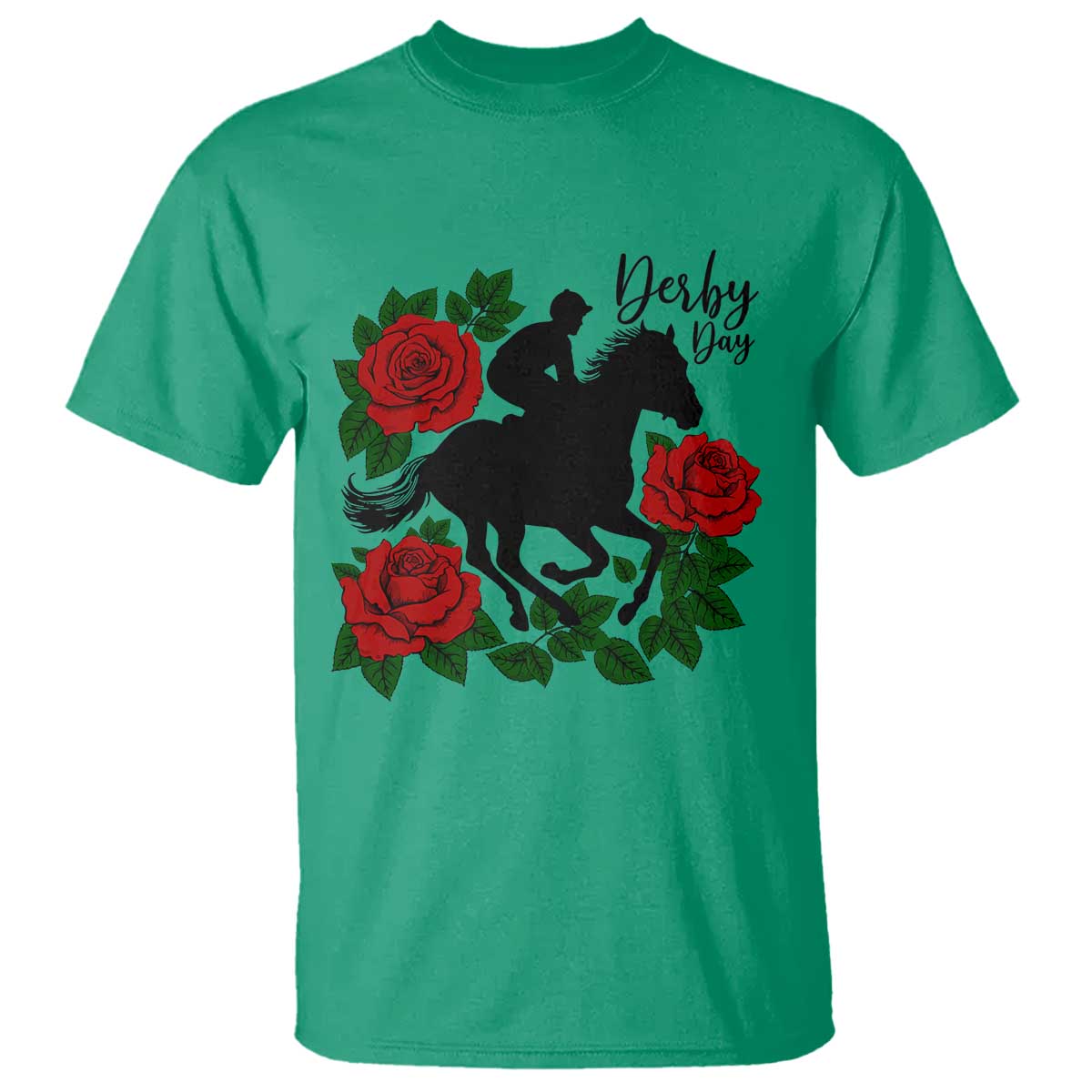 Vintage Jockey and Roses Horse Racing Graphic T Shirt Classic Derby Day Fan TS02 Irish Green Print Your Wear