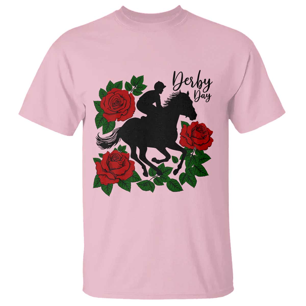 Vintage Jockey and Roses Horse Racing Graphic T Shirt Classic Derby Day Fan TS02 Light Pink Print Your Wear