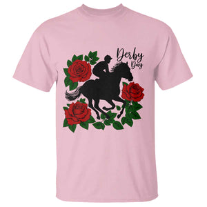 Vintage Jockey and Roses Horse Racing Graphic T Shirt Classic Derby Day Fan TS02 Light Pink Print Your Wear