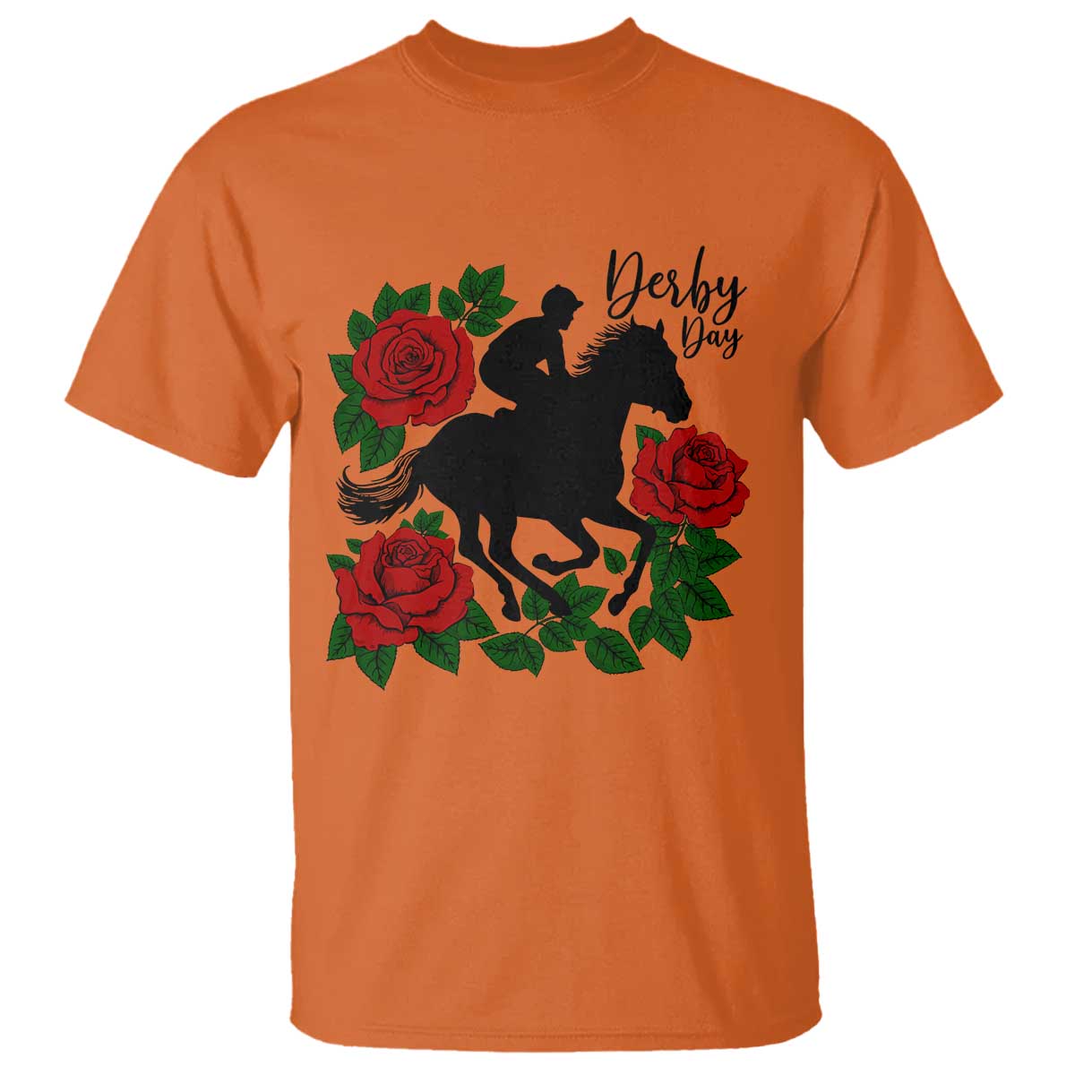 Vintage Jockey and Roses Horse Racing Graphic T Shirt Classic Derby Day Fan TS02 Orange Print Your Wear