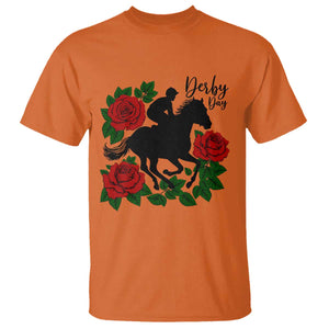 Vintage Jockey and Roses Horse Racing Graphic T Shirt Classic Derby Day Fan TS02 Orange Print Your Wear