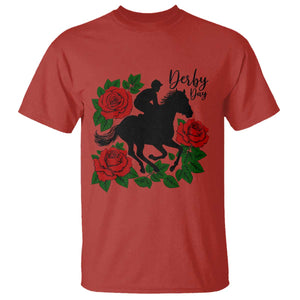 Vintage Jockey and Roses Horse Racing Graphic T Shirt Classic Derby Day Fan TS02 Red Print Your Wear