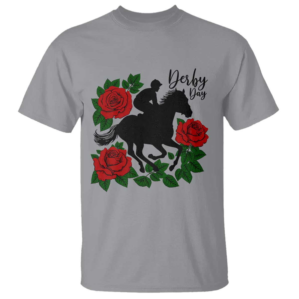 Vintage Jockey and Roses Horse Racing Graphic T Shirt Classic Derby Day Fan TS02 Sport Gray Print Your Wear