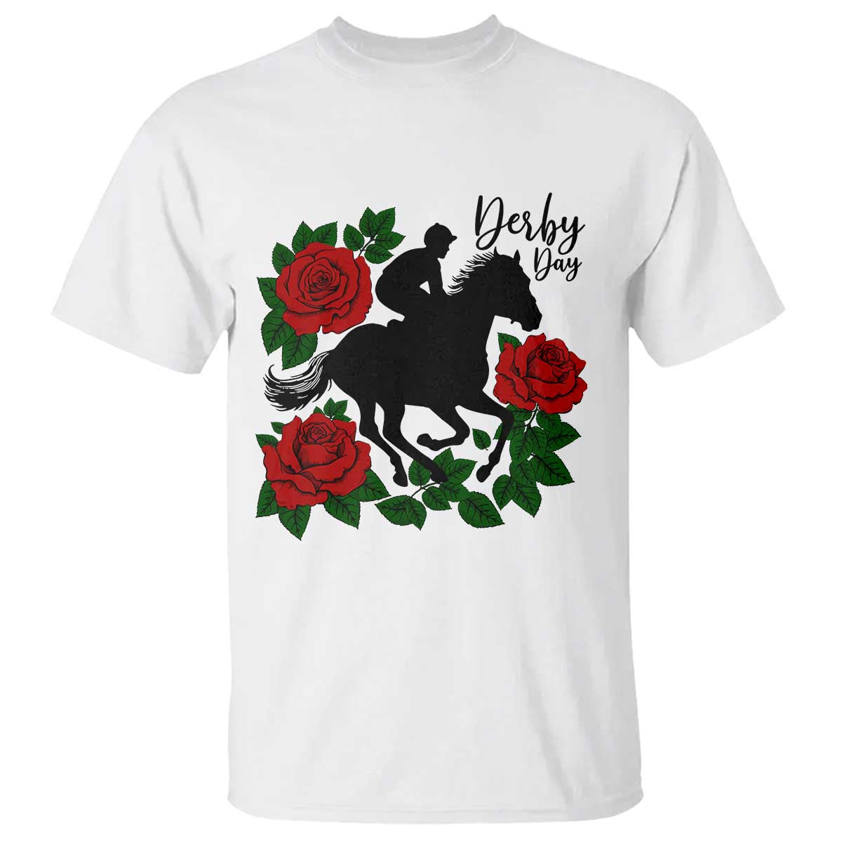 Vintage Jockey and Roses Horse Racing Graphic T Shirt Classic Derby Day Fan TS02 White Print Your Wear