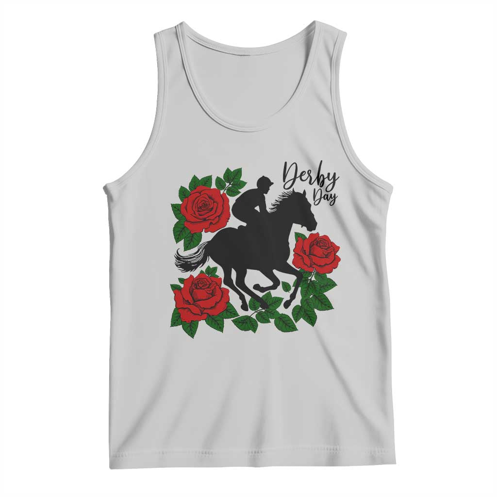 Vintage Jockey and Roses Horse Racing Graphic Tank Top Classic Derby Day Fan TS02 Ash Print Your Wear