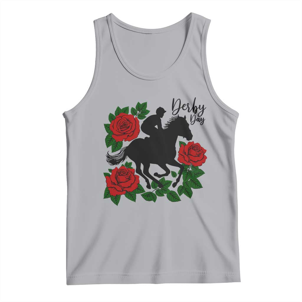 Vintage Jockey and Roses Horse Racing Graphic Tank Top Classic Derby Day Fan TS02 Athletic Heather Print Your Wear