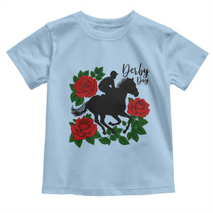 Vintage Jockey and Roses Horse Racing Graphic Toddler T Shirt Classic Derby Day Fan TS02 Light Blue Print Your Wear