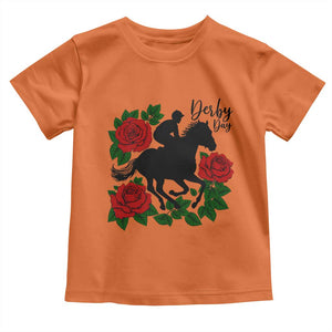 Vintage Jockey and Roses Horse Racing Graphic Toddler T Shirt Classic Derby Day Fan TS02 Orange Print Your Wear