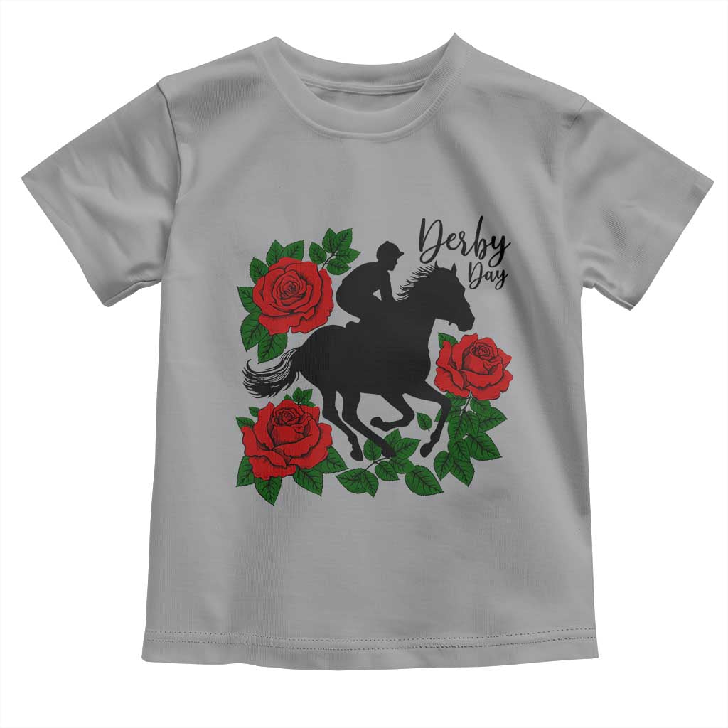Vintage Jockey and Roses Horse Racing Graphic Toddler T Shirt Classic Derby Day Fan TS02 Sport Gray Print Your Wear