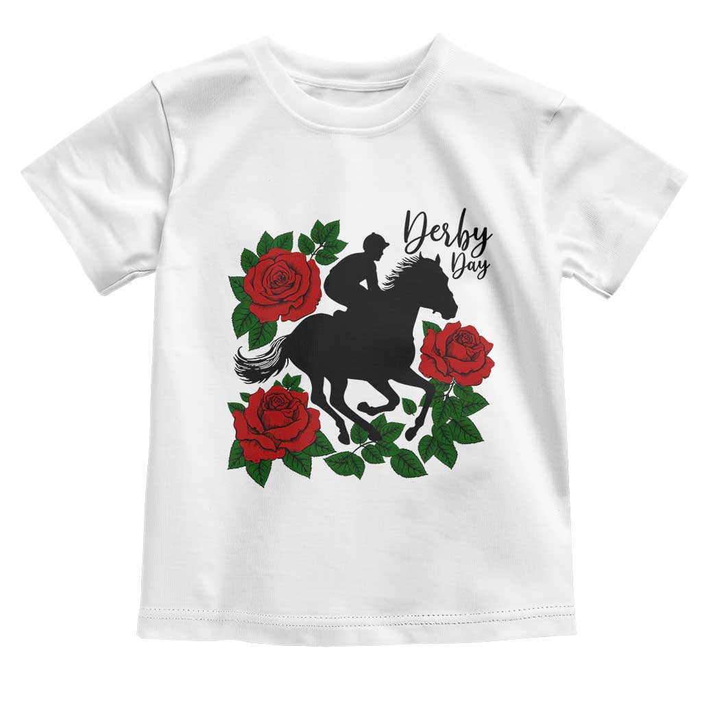 Vintage Jockey and Roses Horse Racing Graphic Toddler T Shirt Classic Derby Day Fan TS02 White Print Your Wear