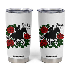 Vintage Jockey and Roses Horse Racing Graphic Tumbler Cup Classic Derby Day Fan TS02 White Print Your Wear