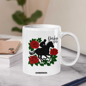 Vintage Jockey and Roses Horse Racing Graphic Coffee Mug Classic Derby Day Fan TS02 Print Your Wear