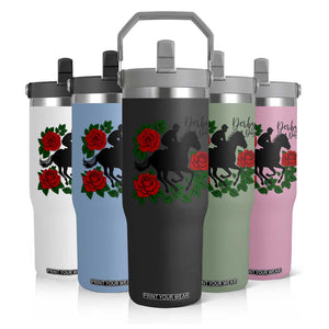 Vintage Jockey and Roses Horse Racing Graphic Flip Straw Tumbler Classic Derby Day Fan TS02 Print Your Wear