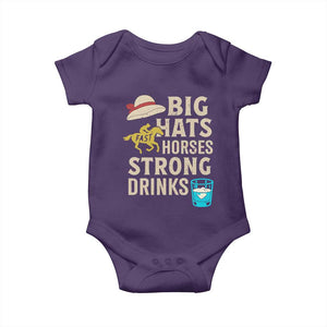Big Hats Fast Horses Strong Drinks Retro Baby Onesie Southern Derby Day Watch Party Graphic TS02 Purple Print Your Wear