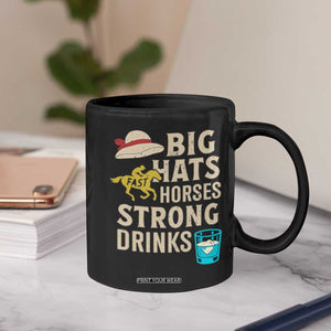 Big Hats Fast Horses Strong Drinks Retro Coffee Mug Southern Derby Day Watch Party Graphic TS02 Print Your Wear