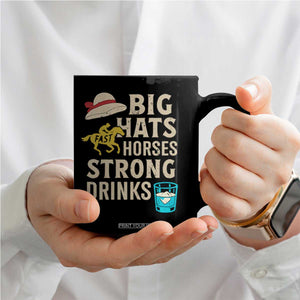Big Hats Fast Horses Strong Drinks Retro Coffee Mug Southern Derby Day Watch Party Graphic TS02 Print Your Wear