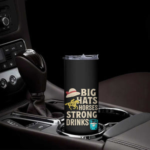Big Hats Fast Horses Strong Drinks Retro Skinny Tumbler Southern Derby Day Watch Party Graphic TS02 Print Your Wear