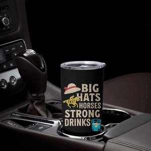 Big Hats Fast Horses Strong Drinks Retro Tumbler Cup Southern Derby Day Watch Party Graphic TS02 Print Your Wear