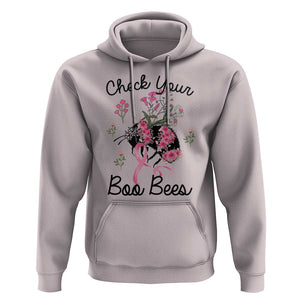 Breast Cancer Awareness Hoodie Check Your Boo Bees Pink Ribbon Support Warrior Squad TS02 Ice Gray Print Your Wear