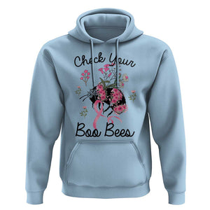 Breast Cancer Awareness Hoodie Check Your Boo Bees Pink Ribbon Support Warrior Squad TS02 Light Blue Print Your Wear