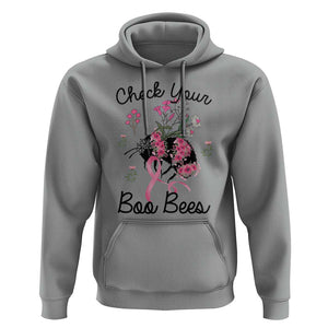 Breast Cancer Awareness Hoodie Check Your Boo Bees Pink Ribbon Support Warrior Squad TS02 Sport Gray Print Your Wear