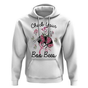 Breast Cancer Awareness Hoodie Check Your Boo Bees Pink Ribbon Support Warrior Squad TS02 White Print Your Wear