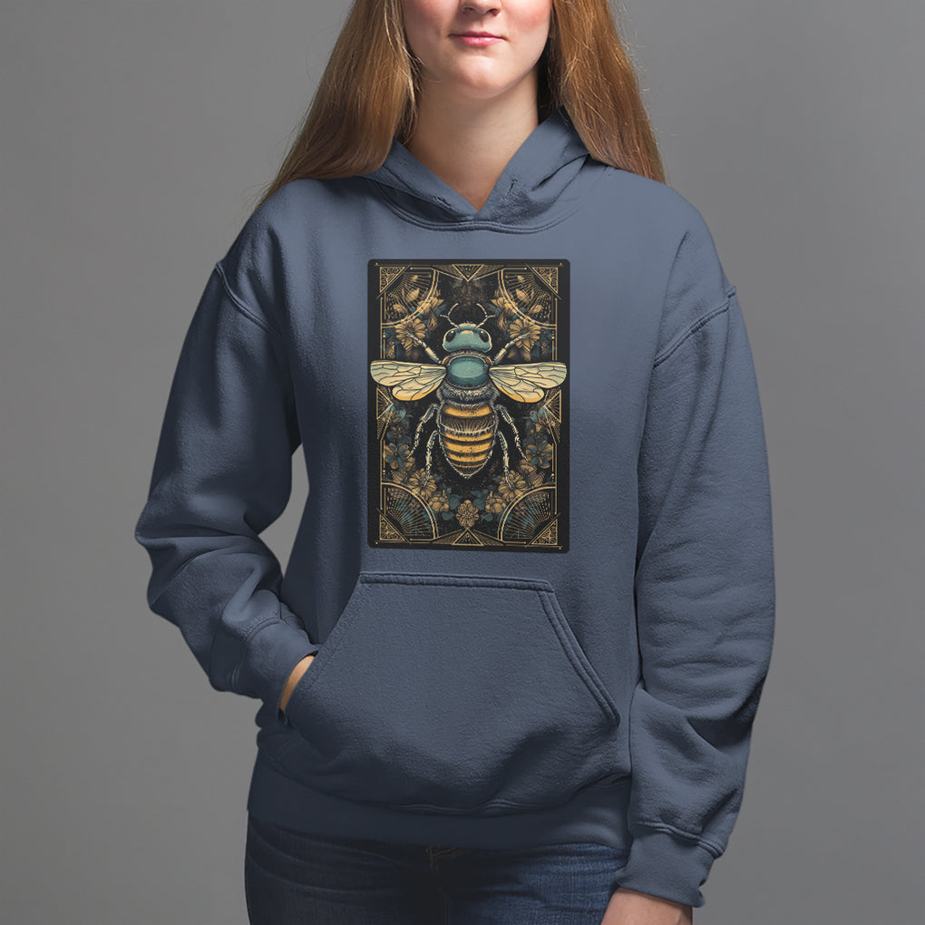 Dark Academia Spiritual Bumble Bee Tarot Card Hoodie TS02 Navy Printyourwear