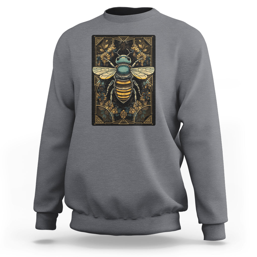 Dark Academia Spiritual Bumble Bee Tarot Card Sweatshirt TS02 Charcoal Printyourwear
