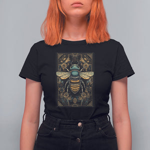 Dark Academia Spiritual Bumble Bee Tarot Card T Shirt For Women TS02 Black Printyourwear