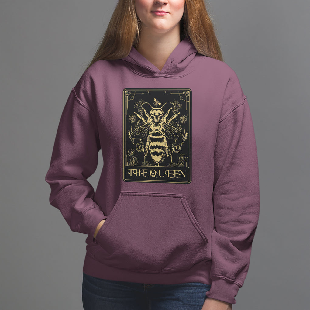 Dark Academia Spiritual The Queen Bee Tarot Card Hoodie TS02 Maroon Printyourwear