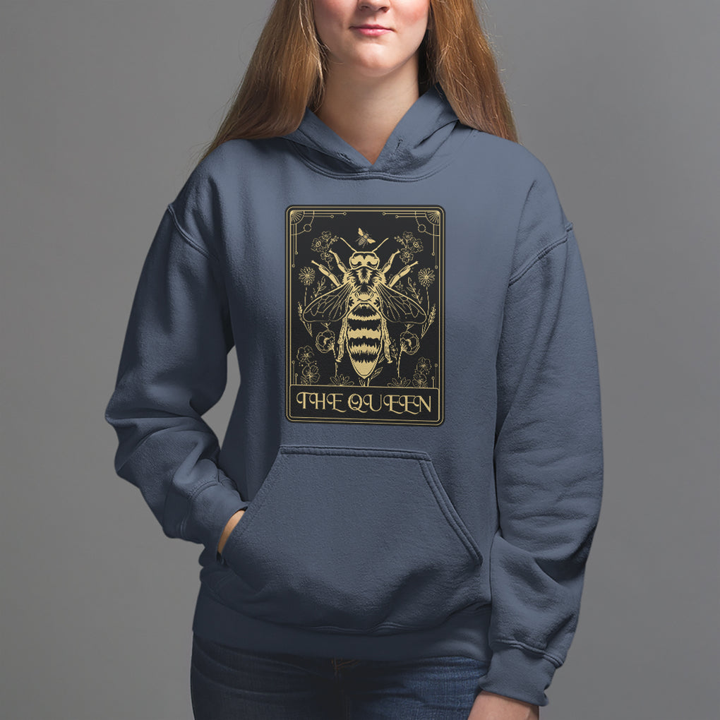 Dark Academia Spiritual The Queen Bee Tarot Card Hoodie TS02 Navy Printyourwear
