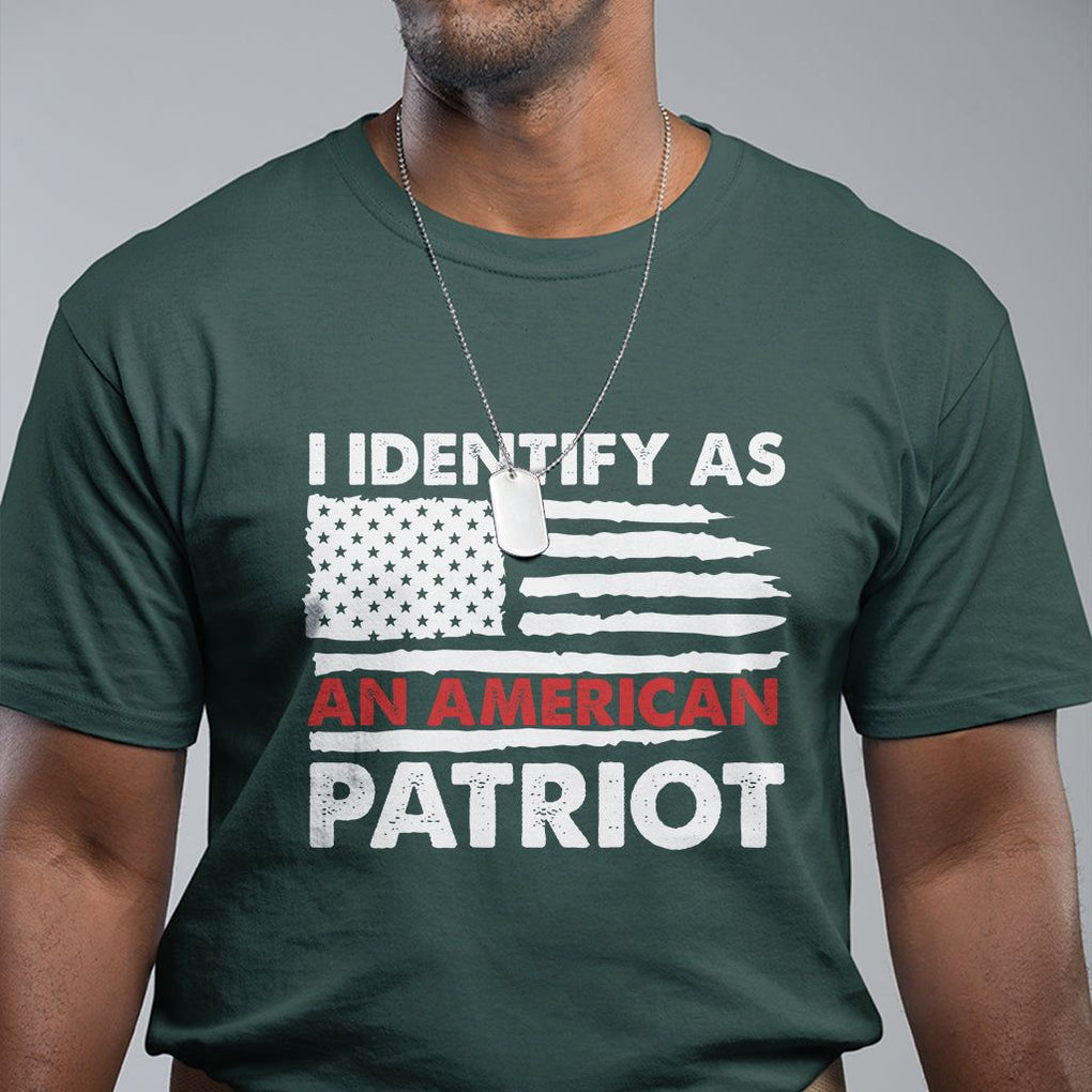 Patriotic T Shirt I Identify As An American Patriot American Flag TS02 Printyourwear
