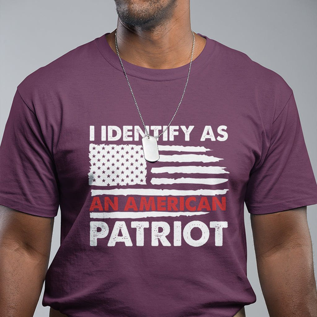 Patriotic T Shirt I Identify As An American Patriot American Flag TS02 Printyourwear