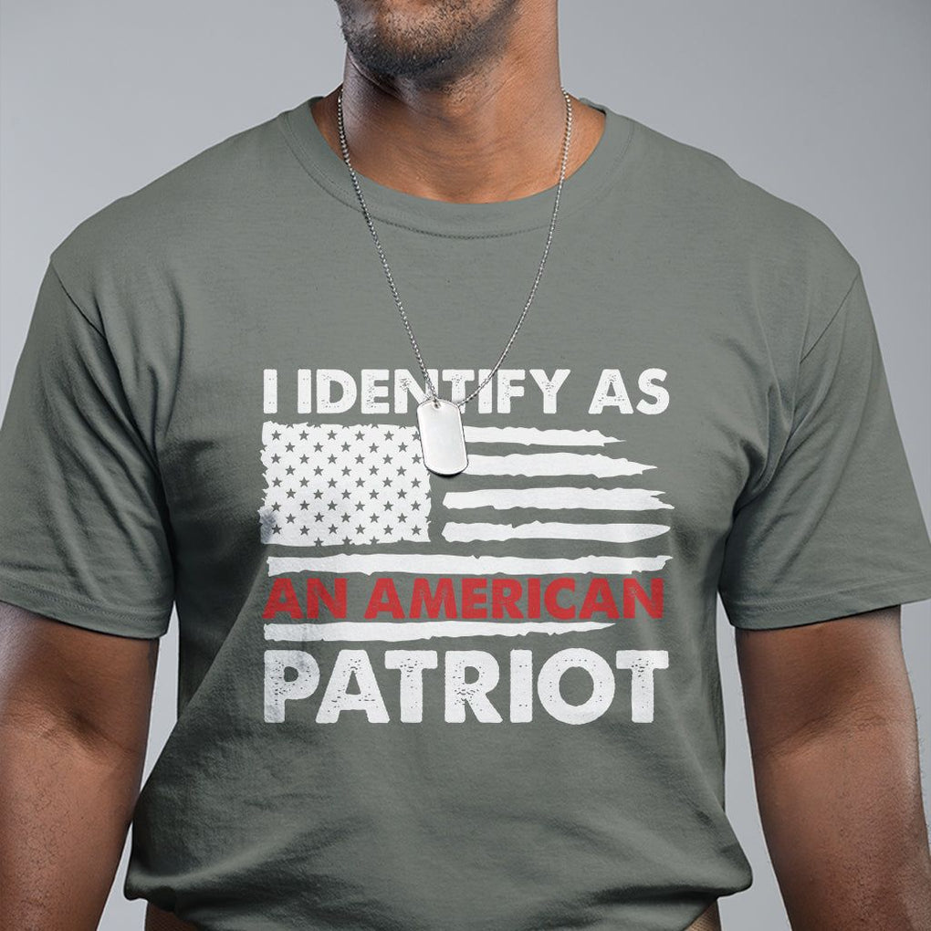Patriotic T Shirt I Identify As An American Patriot American Flag TS02 Printyourwear