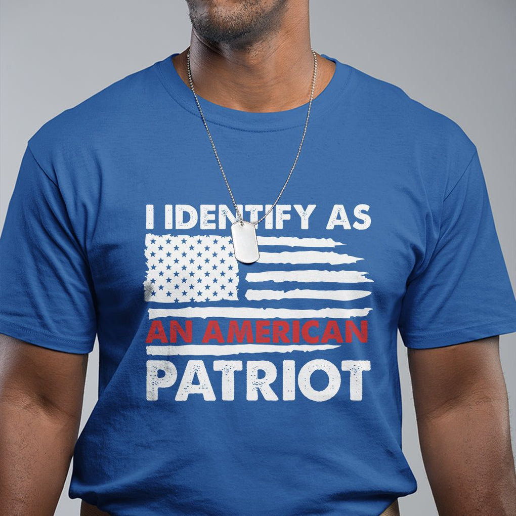 Patriotic T Shirt I Identify As An American Patriot American Flag TS02 Printyourwear