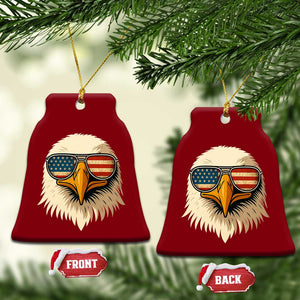 Patriotic Bald Eagle Ceramic Ornament With Sunglasses American Flag Vintage TS02 Print Your Wear