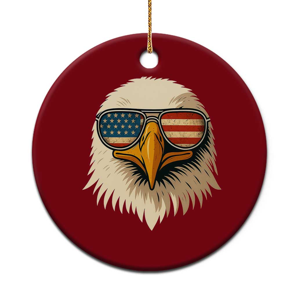 Patriotic Bald Eagle Ceramic Ornament With Sunglasses American Flag Vintage TS02 1pc Red Print Your Wear