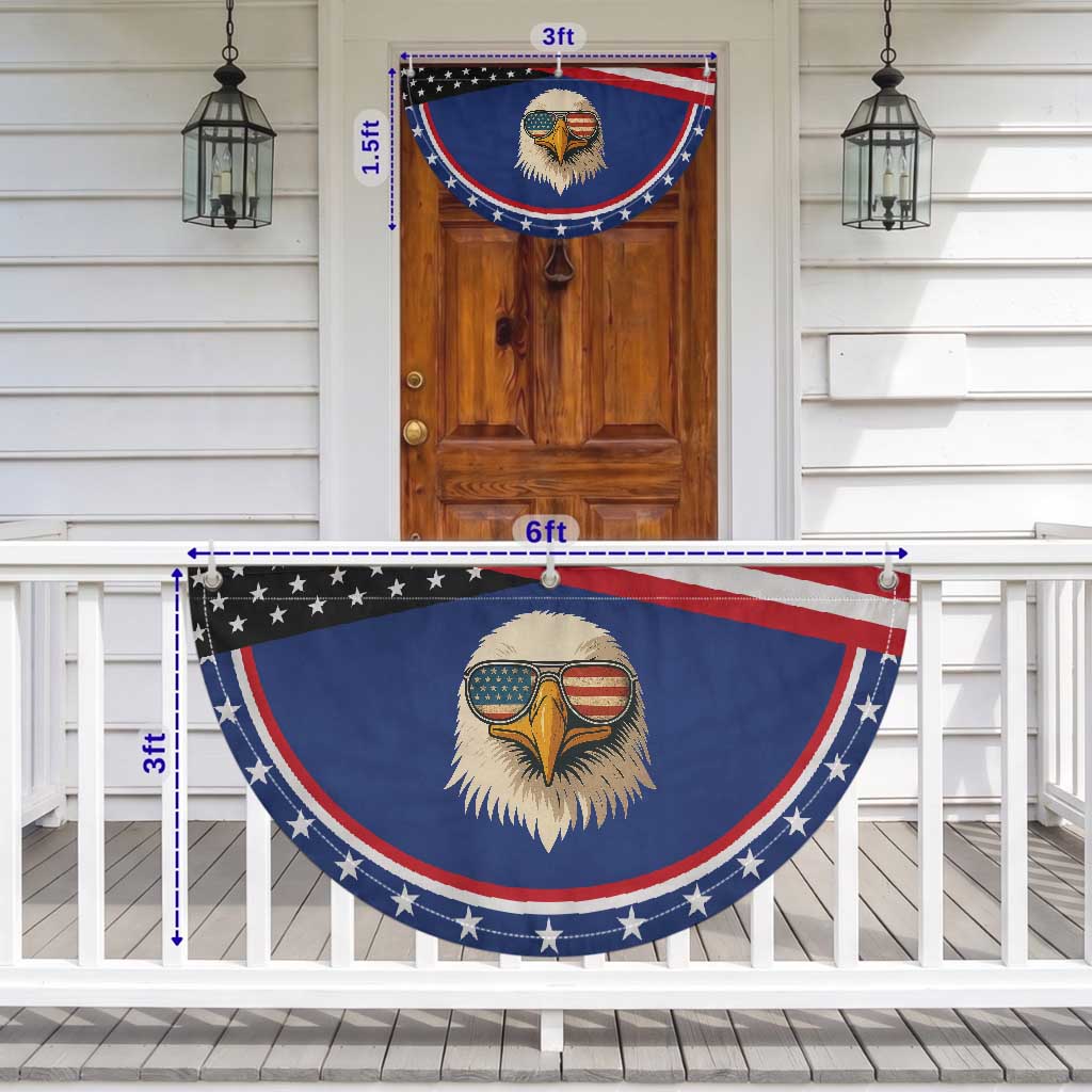 American Bald Eagle Patriotic Fan Flag With Sunglasses USA Flag Vintage