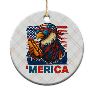 Funny American Eagle Eating Hot Dog Ceramic Ornament 4th Of July Party Patriotic USA Flag TS02 1pc Christmas Plaid Print Your Wear