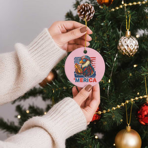 Funny American Eagle Eating Hot Dog Ceramic Ornament 4th Of July Party Patriotic USA Flag TS02 1pc Light Pink Print Your Wear